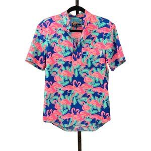 Chubbies Blue and Pink Flamingo Shirt
